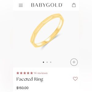 14K Solid Yellow Gold Faceted Ring